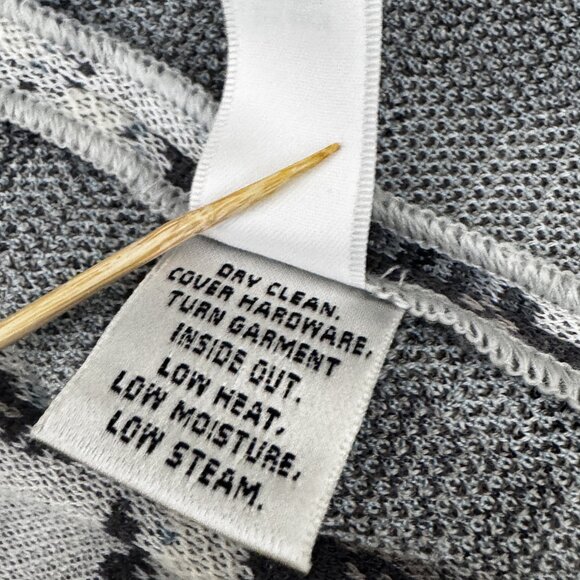 St John Womens Sweater Blue/Gray Abstract Pattern Zipper Wool Blend Knit Med. - Picture 7 of 7